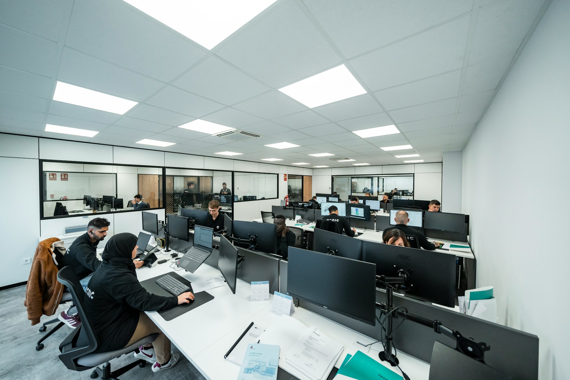 Developer working at a computer — focused and productive